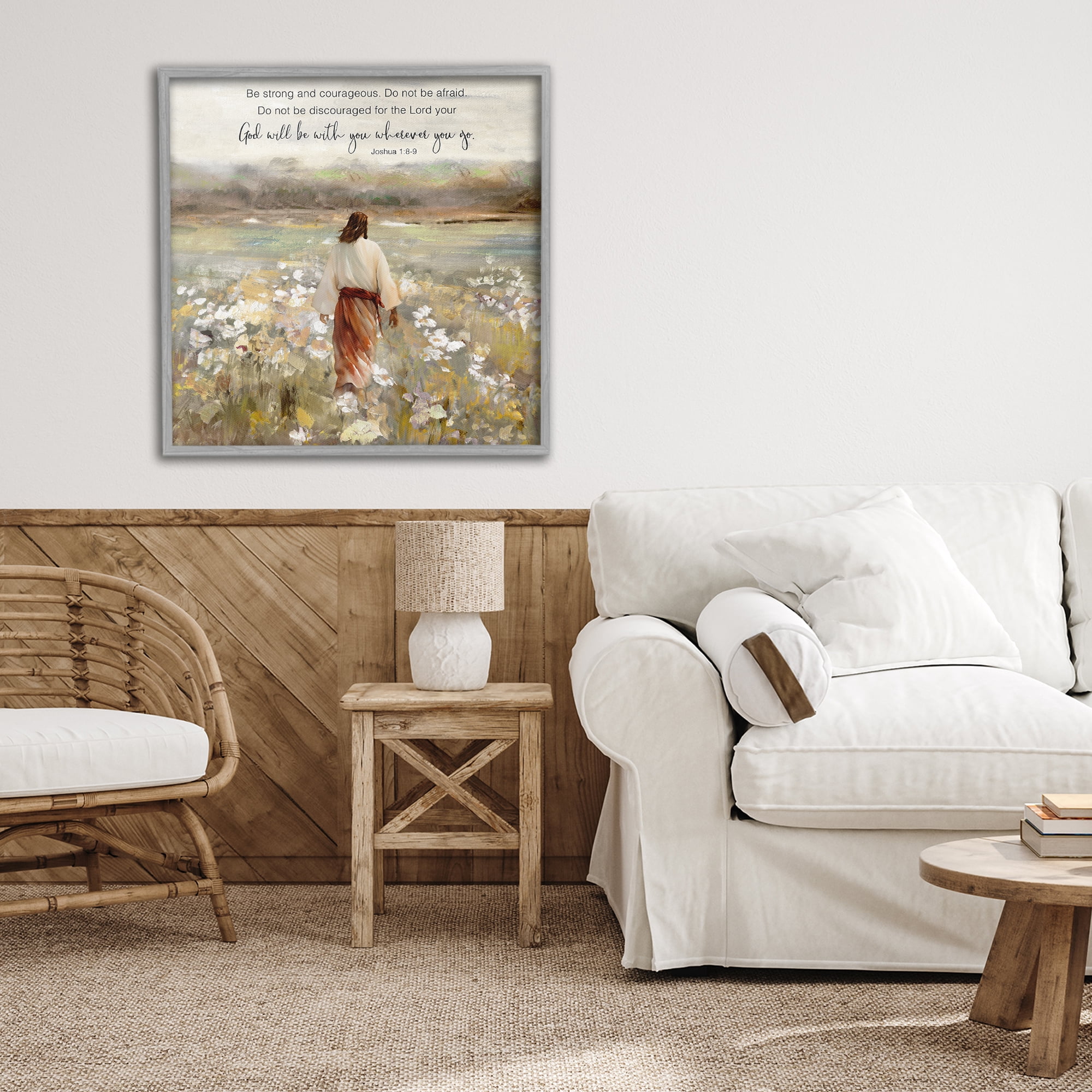 Stupell Industries God With You Wherever Gray Framed Giclee Art, design by Sally Swatland