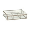 DecMode Silver Glass Decorative Jewelry Box with Clear Glass