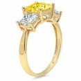 thumbnail image 2 of 2.5 ct Princess Cut Simulated Yellow Diamond 3 Stone 14K Yellow Gold Womens Engagement Ring, 2 of 3