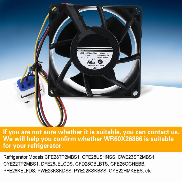 WR60X26866 Refrigerator Evaporator Fan Motor - Replaces WR60X1034  
