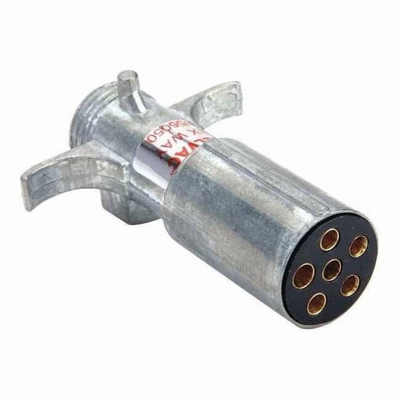 Velvac Trailer Connector Plug,6-Way,Brass 055050