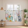 thumbnail image 2 of Happy Easter Tier Curtains 54 Inch Length, Spring Bunny Easter Eggs Floral Gray Wood Cafe Short Curtains for Bathroom Over Sink, Small Kitchen Curtain Light Filtering Drapes 2 Panels 27.5"Wx54"L, 2 of 8