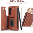 thumbnail image 6 of Dteck for Samsung Galaxy Z Fold 6 Wallet Case with 6 Credit Card Slots and S-Pen Slot,RFID Blocking Multi Card Function Magnetic Clasp Kickstand for Man Women, Brown, 6 of 6