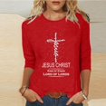 thumbnail image 1 of Daisyyozoid Nouvelles Arrivées Hauts pour Femmes Joyeuses Pâques Col Rond Manches Longues Haut Manches Longues Col Rond Chemise, 1 of 5