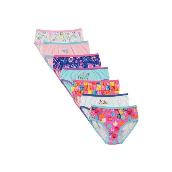 Trolls: World Tour Poppy, Girls Underwear, 7 Pack Panties Sizes 4-8