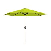 WestinTrends Paolo 9 Ft Patio Umbrella with Base Included, Market Table Umbrella with 20 Inch Fillable Black Round Base, Lime Green