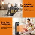 thumbnail image 6 of paproos Space Heater for Indoor Use, Portable Heater with Remote, 1000W/1500W Fast Heating Electric Heater, 1-12h Timer, 90° Quiet Oscillating Small Heater for Office Home, 6 of 8