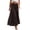 Brown, variant on Women's Elastic High Waist A Line Layer Ruffle Swing Casual Long Maxi Skirt