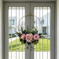 thumbnail image 6 of DefiDgd Metal Hanging Flower Wreath for Front Door,Vintage Layered Faux Rose Floral Wreaths Hoop for Outside Home Porch Wall Window Wedding Party Decoration(Pink), 6 of 6