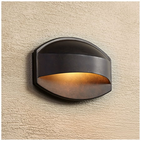Possini Euro Design Modern Outdoor Wall Light Fixture Halogen Bronze 11