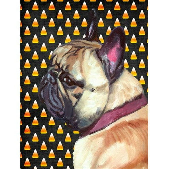 French Bulldog Frenchie Candy Corn Halloween Flag Garden Size