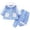 p-181Blue642, variant on CAIVO Children 2 Piece Pajama Sets Baby Hood Plush Long Sleeve Tops With Pants Warm Thick Winter Homewear Boys Girls Set Sleepwear