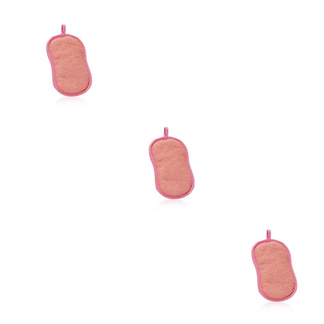 Wweixi Tampon à Récurer de Cuisine Double Face en Microfibre pour Casseroles, Poêles et Vaisselle, Récurant de Nettoyage Réutilisable, Éponge Ménagère, Poussière de Palmier, Lavage, Rose, Ensemble de 3