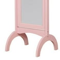 thumbnail image 2 of Benjara Wooden Tilting Standing Mirror with Crescent Base, Pink, 2 of 3