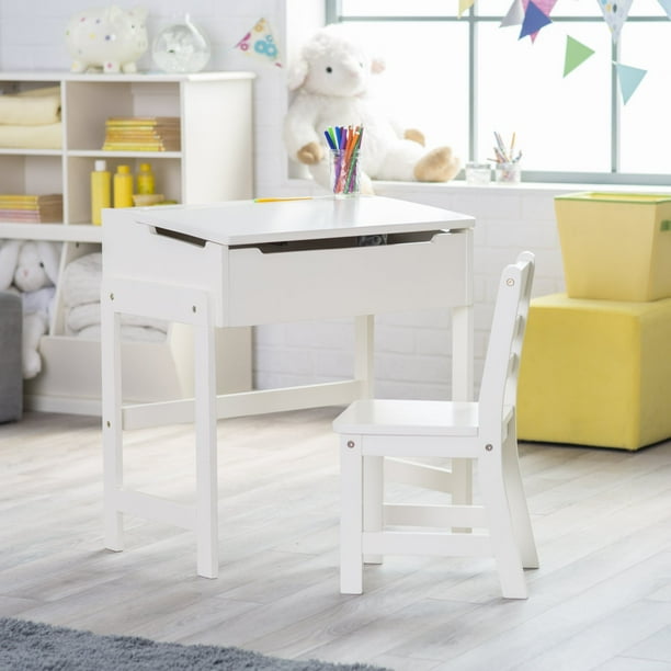 Lipper Schoolhouse Desk And Chair Set Vanilla Walmart Com
