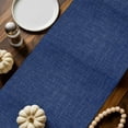 thumbnail image 2 of Navy Blue Linen Cotton Linen Table Runner, Washable Table Runners for Kitchen, Dining Room, Holiday, Home Party Table Decor, 13x36 Inches, 2 of 9