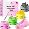 thumbnail image 1 of Set de mascarillas de arcilla VogueNow con diadema y brocha, 400 g (4 x 100 g), 1 of 9