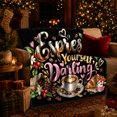 thumbnail image 3 of Espresso Yourself Darling Coffee Love Whimsical, Playful Food Art Scene, Warm Flannel Blanket for Living Room and Reading Nook, Art Lovers Friendship Gift, Playful Home Decor, 3 of 9