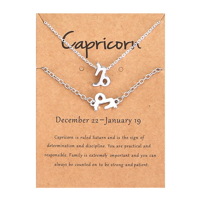 Iumwxz Twelve Constellation Necklace Bracelet Set Constellation Card Necklace