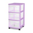 thumbnail image 1 of Sterilite 3 Drawer Cart Lilac, 1 of 4