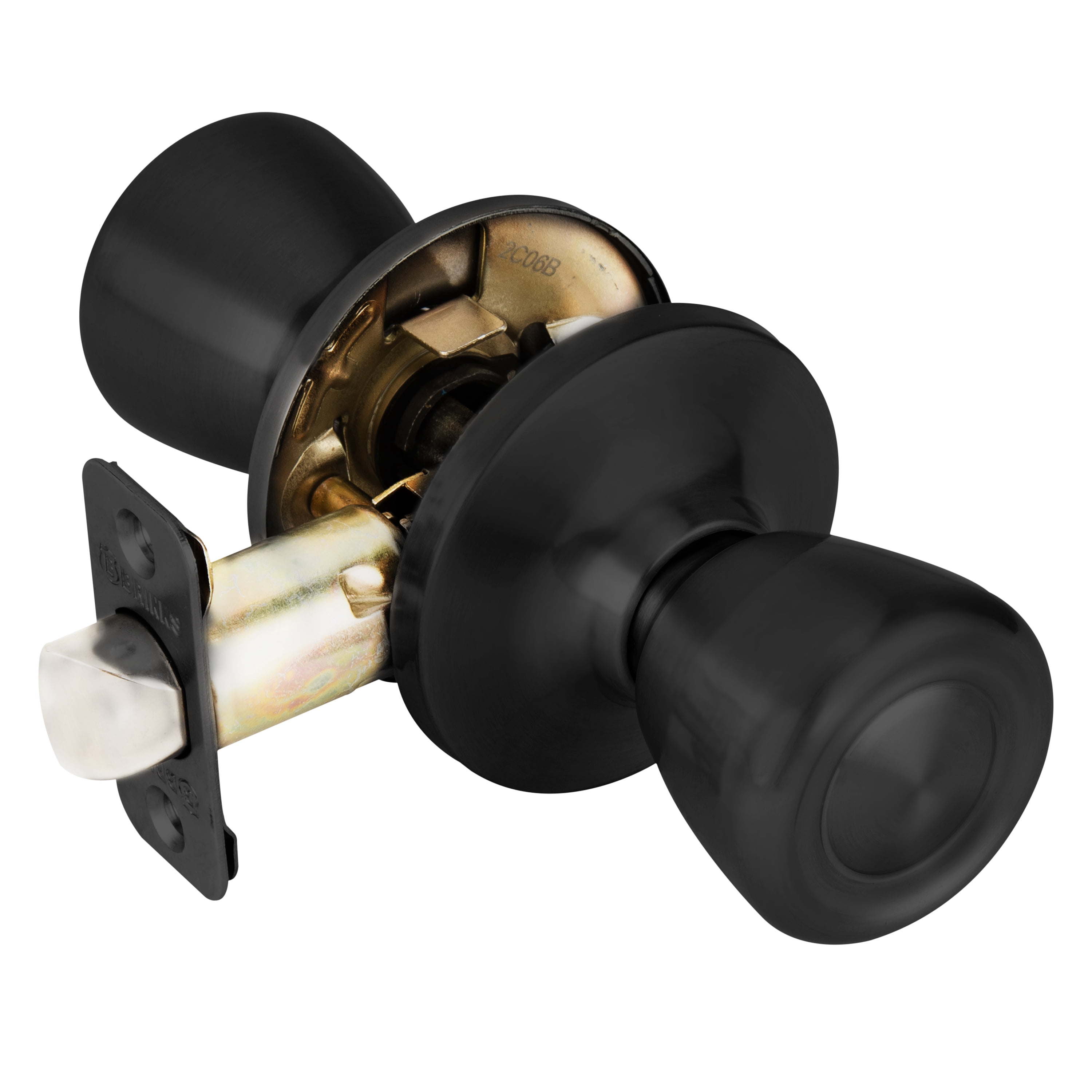 Brinks Non-Locking Passage Tulip Style Doorknob, Matte Black Finish