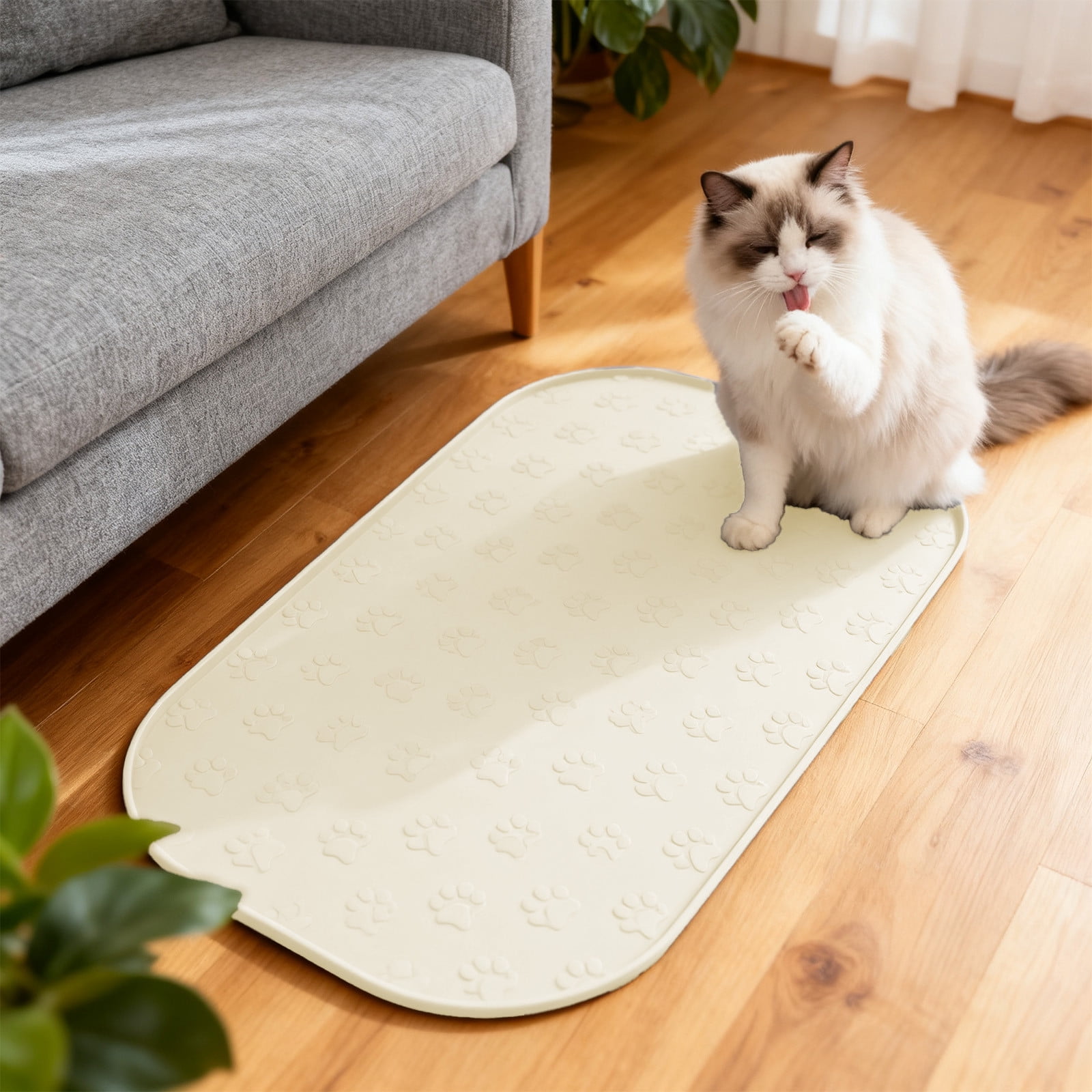 Rectangular Silicone Pet Mat for Cats and Dogs Defend Spill and Defend Slide Mat Slow Feeding Mat Foolproof To Clean Silicone Pet Placemat