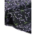 thumbnail image 5 of Blusa floral de manga corta con cuello anudado Allegra K Negro XS, 5 of 5