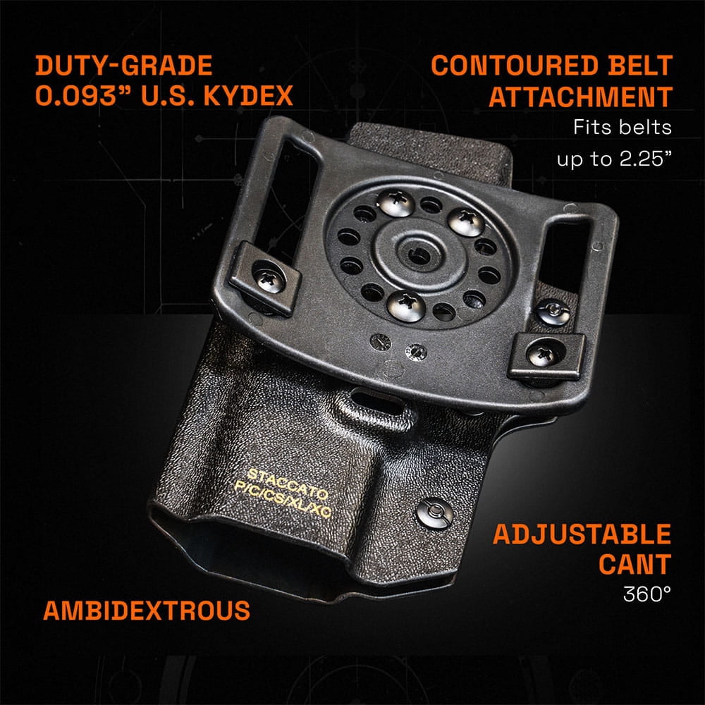 GRITR Ambi OWB Kydex Holster; Fits Staccato P/XL/XC