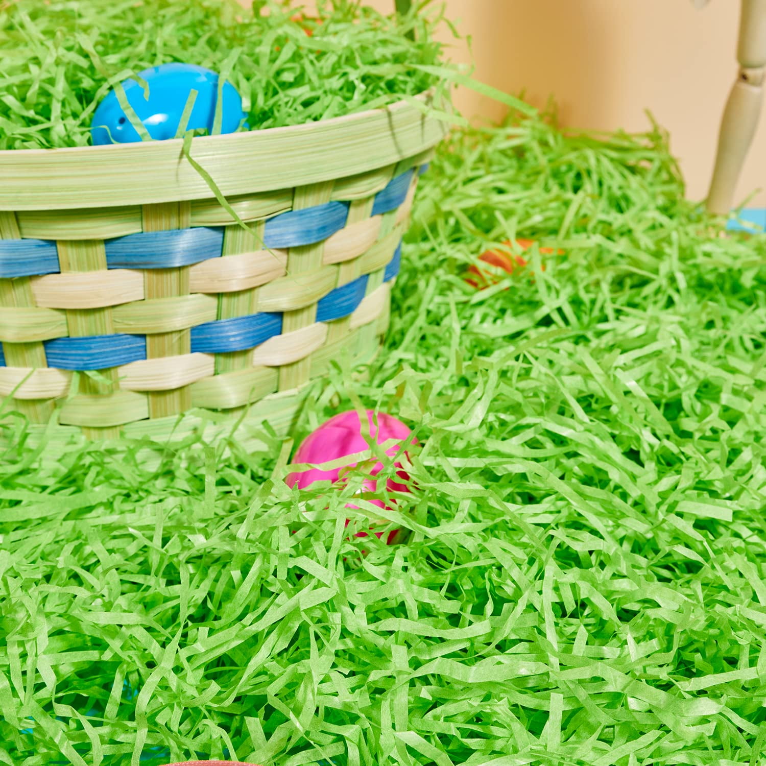 JoyX Easter Grass - 1.5 Pounds, Pastel Colors for Easter Basket Fillin