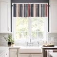 thumbnail image 2 of Red Blue Beige Kitchen Valances for Windows 42x12 Inch Kitchen Curtains Valances Rod Pocket Boho Retro Colorful Abstract Striped Bathroom Window Valances for Window Treatment Decor, 2 of 6