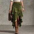 thumbnail image 6 of Aellinatey Fringe Detail Elegant Skirt Women High Waist Knee Length With Asymmetrically Hems, 6 of 8