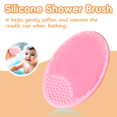 thumbnail image 6 of Baby Hair Brush, Wooden Goat Bristles Hair Brush with Silicone Hair Scrubber Cradle Cap Brush for Newborn, Toddler, Boys, Girls Perfect Scalp Grooming Product (Pink), 6 of 6