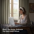 thumbnail image 4 of Half Price Drapes Signature Cool Beige Velvet Blackout Curtains For Bedroom(1 Panel), 50WX 120L, 4 of 11