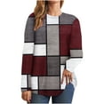 thumbnail image 2 of Puntoco Mujer Casual Cuello Redondo Manga Larga Impreso Camisa Suelta Blusa tops Puntoco Puntoco-250, 2 of 5