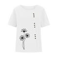thumbnail image 4 of IROINNID Fashion Women Summer Tops Loose Graphic Print Round-Neck Classic T-Shirt Short Sleeve Casual Blouse Spring, 4 of 5