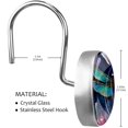 thumbnail image 3 of Dragonfly Shower Curtain Hooks （Set of 12） for Home Hotel Shower Rods Bathroom Crystal Glass Print Stainless Steel Round Curtain Hooks, 3 of 5