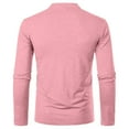 thumbnail image 4 of Inglocry Mens Long Sleeve Henley Shirts Stretch Casual 3 Button Tee Baisc Plain Soft Basic Tops For Men Pink L, 4 of 7