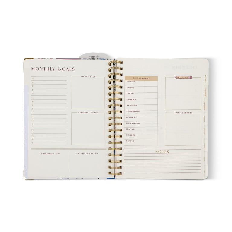 Think Ink Twin Wire 15 Month Wildflower Planner - 7.5” x 10