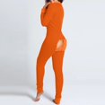 thumbnail image 1 of Pijama Sexy para mujer, mono de Color liso con botones, ropa de dormir con solapa abotonada para el hogar, Otoño e Invierno, 1 of 4