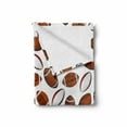 thumbnail image 2 of American Football Soft Flannel Fleece Throw Blanket, Classic Design Rugby Balls in Cartoon Style Sports Competition, Cozy Plush for Indoor and Outdoor Use, 70" x 90", Caramel Ruby White, by Ambesonne, 2 of 6