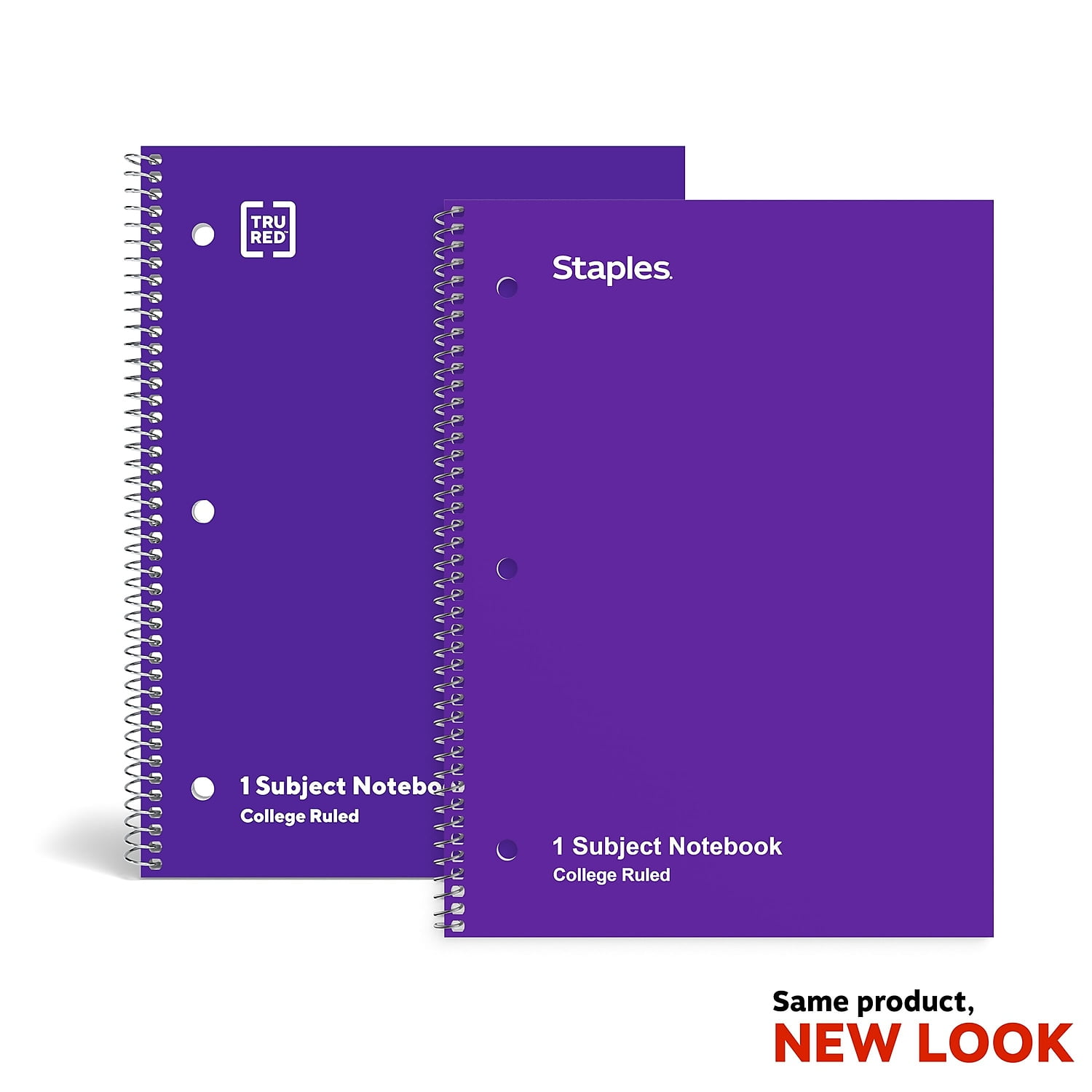 Staples 1 Subject Notebook College Ruled 8' x 10-1/2' Purple 1484083