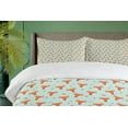 thumbnail image 4 of Ambesonne Cartoon Duvet Cover Set, Funny Fox Faces Stripes, 2-Calking, Pale Blue Cinnamon, 4 of 7