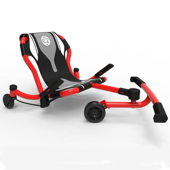 EzyRoller: Spinner - Bravo Red - Ride-On Scooter, Cambering Motion, 360 Degree Turns, Pedal Free Cart, Extendable Frame, 154lb Cap, Kids-Teens Ages 4 