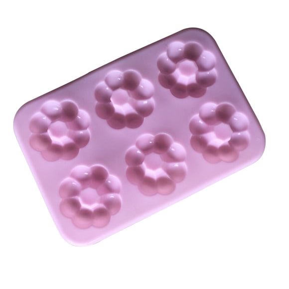 Minkissy 6-Cavity Silicone Donut Shape Baking Tray Non-stick Food-grade for Thanksgiving Celebrations