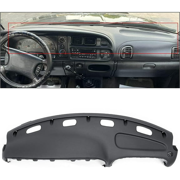 Kojem Dashboard Cover Replacement Mat for 1998-2001 Dodge Ram 1500 1998-2002 Dodge Ram 2500 3500 Dash Panel Agate - Dark Gray Factory style（Direct Replacement）