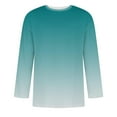 thumbnail image 5 of Qingpeng Shirts for Men Long Sleeve Casual Loose Gradient Color Print Crewneck Sweatshirt Lightweight Gym Workout Pullover Top, 5 of 5