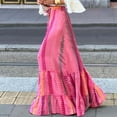 thumbnail image 3 of Skirts for Women Skirt Women Bohemian Midi Flowy A-Line Beach Skirt with Tie Waist Floral Print for Summer Wear Red M, 3 of 7
