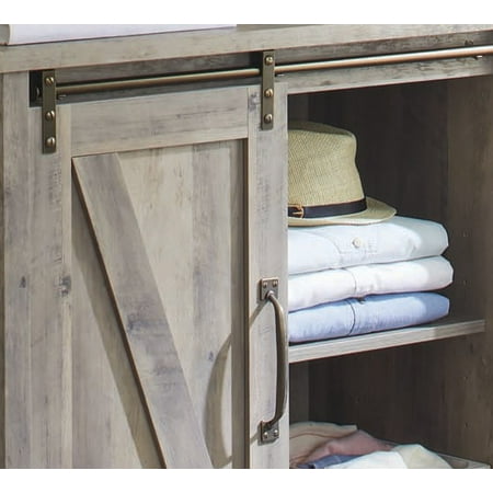 Rustic Gray Modern Farmhouse Accent Storage Cabinet ...