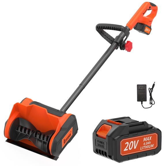 20V Cordless Snow Blower, 20ft Throwing Distance with 4.0Ah Battery, Portable for Sidewalks & Driveways