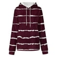 thumbnail image 4 of Edvintorg Streetwear Women's Oversized Stripe Print Hoodies Tops Long Sleeve Casual Drawstring Pullover Sweatshirt With Pocket On Clearance, 4 of 4